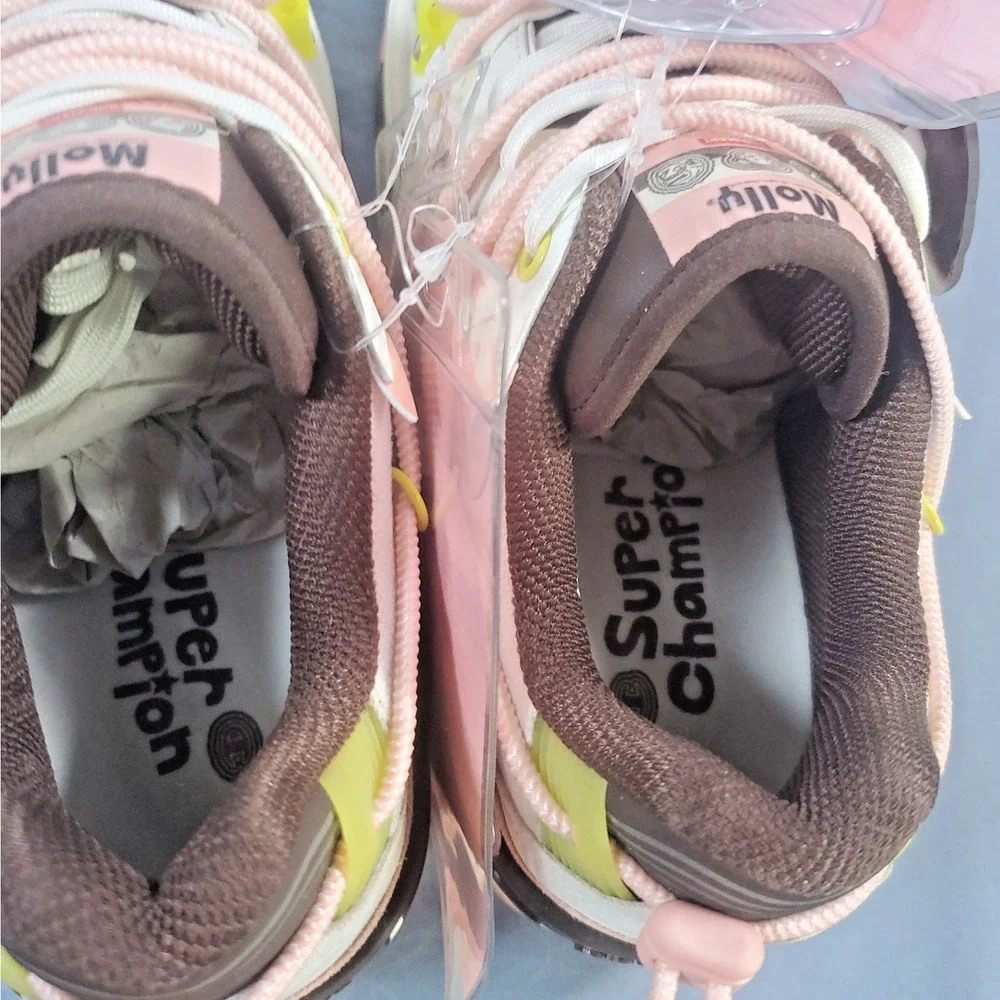 Champion x POP MART Molly Super Champion Sneakers Womens Size 6.5 Pink Brown NEW
